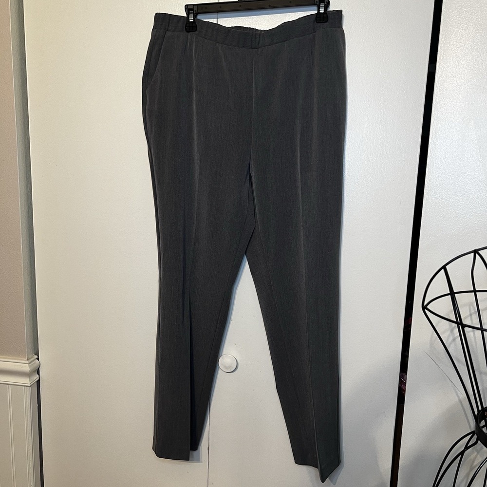 ALLISON DALEY Pants Women's Size‎ 12 Pull On Gray Pockets Elastic Waist Casual